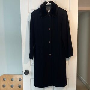 Les Copains junior black herringbone coat.